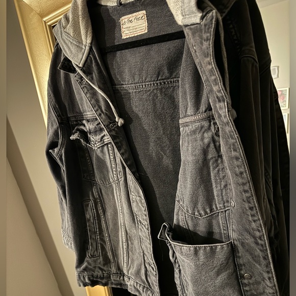 Free People Oversized Hooded Denim Jacket - Picture 7 of 14